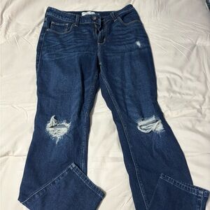 Abercrombie & Fitch Dark Blue Distressed Jeans